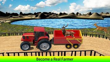 Tractor Transporte Zoo Animal Poster