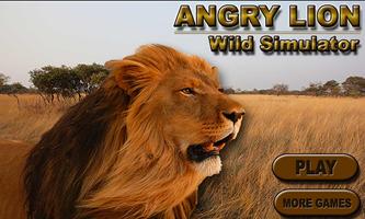Angry Lion sauvage Simulator Affiche
