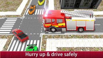 बचाव अग्निशामक सिम्युलेटर - आग ब्रिगेड खेल पोस्टर