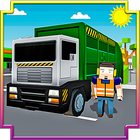 Blocky Garbage Transport Truck أيقونة