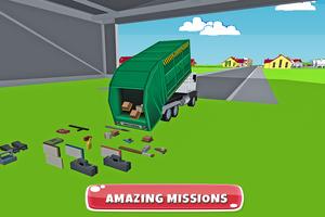 Blocky Garbage Transport Truck تصوير الشاشة 3