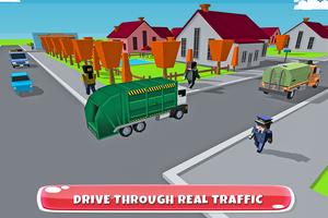 Blocky Garbage Transport Truck syot layar 2