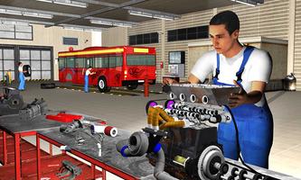 Bus Mechanic Garage - Engine Overhaul Repair Shop poster