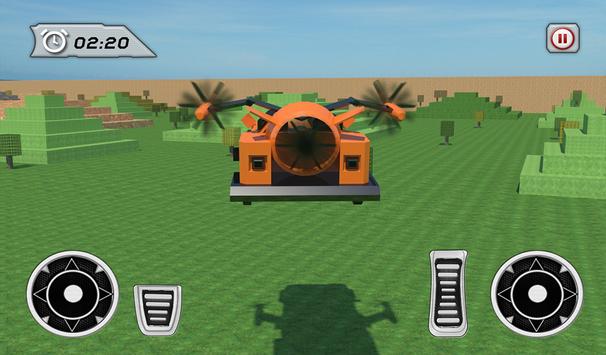 Futuristic Blocky Flying Car banner