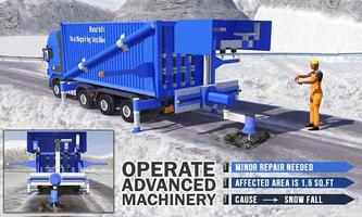 Pothole Road Repair: Snow Plow Excavator Crane poster