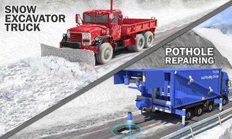 Pothole Road Repair: Snow Plow Excavator Crane screenshot 1