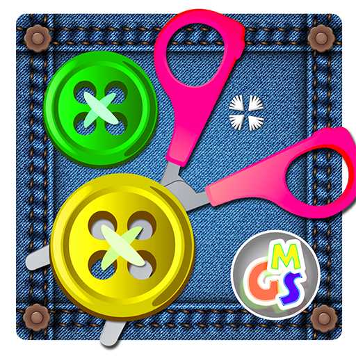 Buttons and Cutting Puzzle - Scissor Game