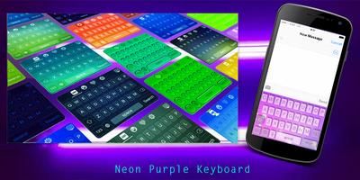 Neon Purple Keyboard โปสเตอร์