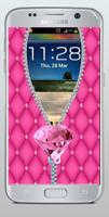 Pink Diamond Zipper Screen lock Affiche