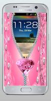 Pink Diamond Zipper Screen lock capture d'écran 3