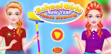 School Girls New Year Home Cle