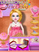 Girl at Diamonds Jewelry shop poster