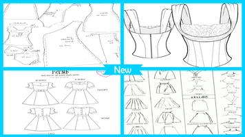 Drawing Clothes Pattern Affiche