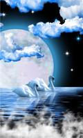 Swans Moon Night LWP اسکرین شاٹ 1