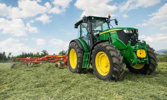 Modern agricultural machinery tractor puzzle poster