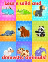 動物と動物の音：幼児のためのゲーム、子供たち ポスター