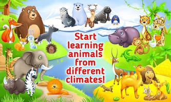 Nauka Zwierzęta małych dzieci plakat