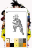 Goku And Friends pixel art coloring by number captura de pantalla 3