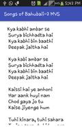 Songs of Bahubali2MVS Lyrics capture d'écran 3