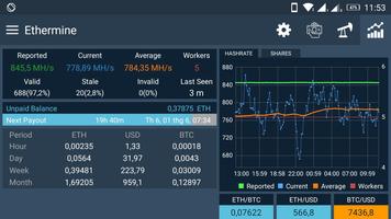 Ethermine Pool Monitor & Notif screenshot 1