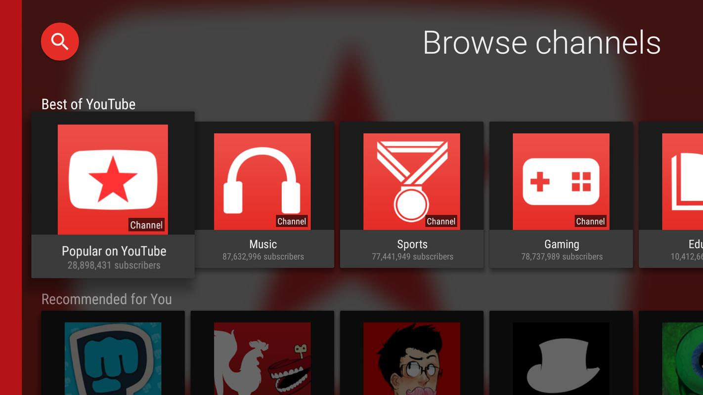 YouTube for Android TV APK Download - Free Entertainment ...