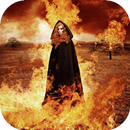 Witch on fire live wallpaper APK