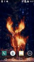 Flaming deer live wallpaper Affiche