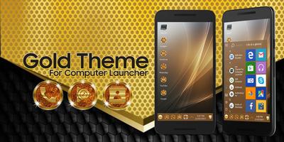 Gold Theme for Computer Launcher Affiche