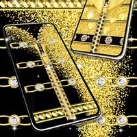 Gold black lock screen اسکرین شاٹ 2