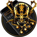 Gold Schwarz-Schädel-Thema APK