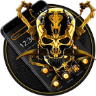 Gold Black Skull Theme-icoon