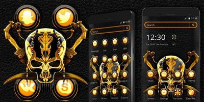 Gold Black Skull Theme screenshot 3