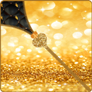 Gold Glitter Zipper Lock APK
