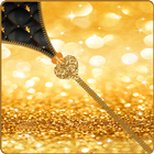 Gold Glitter Zipper Lock ikon