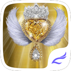 Золотая алмазная крылатая тема иконка