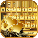 Oro amor tema para gratis Emoji teclado Gold Love APK