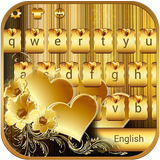 Oro amor tema para gratis Emoji teclado Gold Love icono