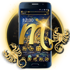 Gold Scorpion Constellation Theme Glitter Galax ไอคอน