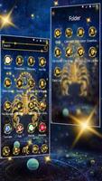 Gold Scorpion Constellation Theme Glitter Galax captura de pantalla 1