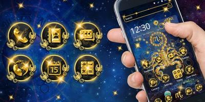 Gold Scorpion Constellation Theme Glitter Galax ภาพหน้าจอ 3