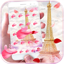 Pink Rose Eiffel Tower Theme APK