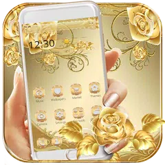 Gold Rose Theme luxury gold APK download
