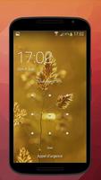 Gold and metallic rose wallpaper Affiche