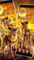 Golden Wild Desert Wolf theme screenshot 2