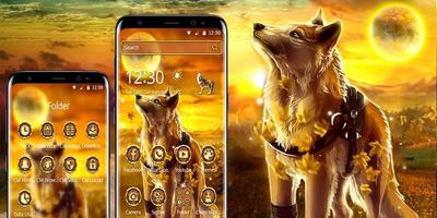 Golden Wild Desert Wolf theme screenshot 3