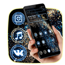 Goldenes blaues Glitter-Thema APK