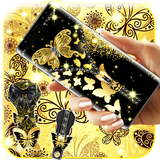 Golden butterflies lock screen APK
