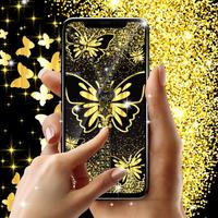 Golden butterflies lock screen Affiche