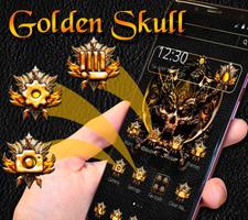 پوستر Golden Cool Skull Theme