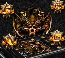 Golden Cool Skull Theme syot layar 1